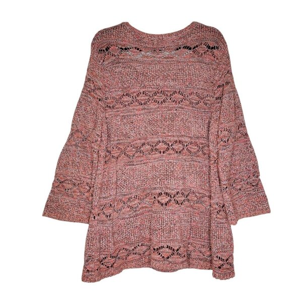 Soft Surroundings Sweater Open Knit Crochet Tunic Womens Plus Sz 1X Breezy Boho - Picture 5 of 8